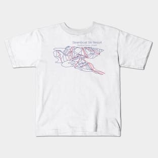 Steamboat Trail Map Blue Kids T-Shirt